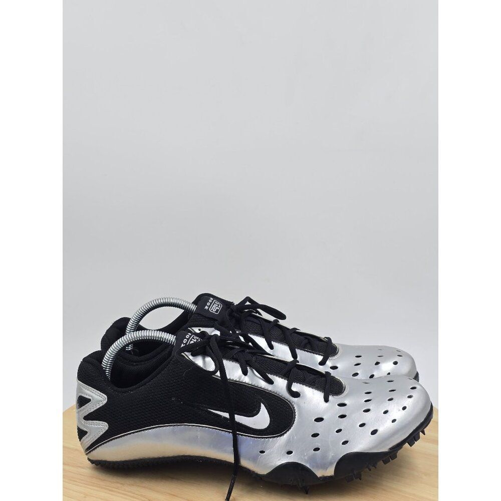 Nike Men's Black and Silver Athletic Track Spikes